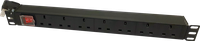 Bandeau d'alimentation 19" 1U 6 sorties anglaises avec un interrupteur, prise anglaise